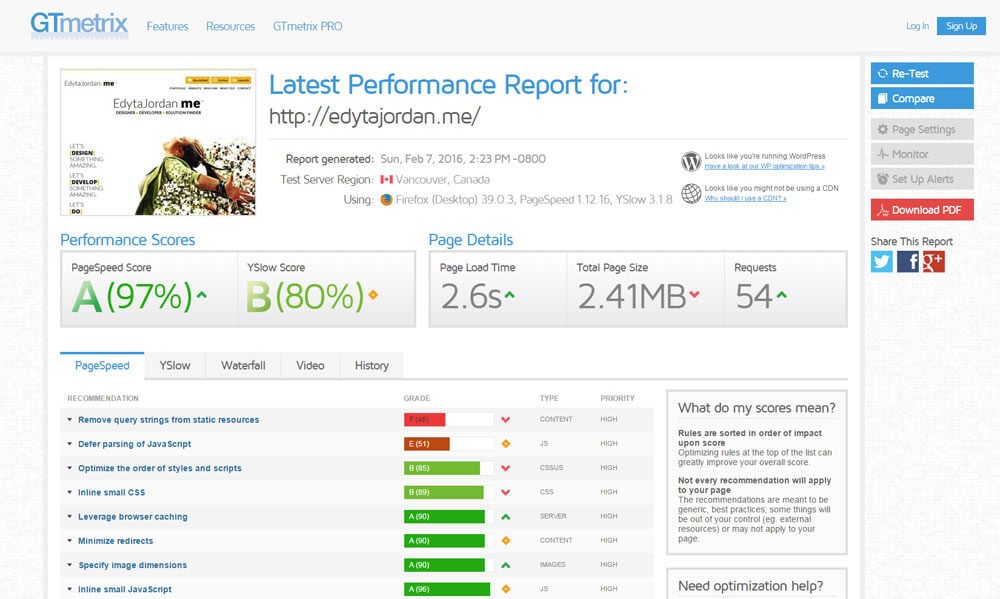 How to use GTMetrix to optimize your site